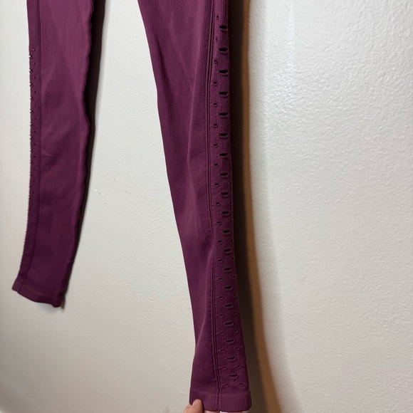 Spiritual Gangster Self Love Yoga Leggings in Burgundy Ribbed High Rise - Picture 5 of 9